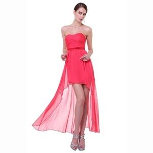 Cinderella 7750 pink high low dress